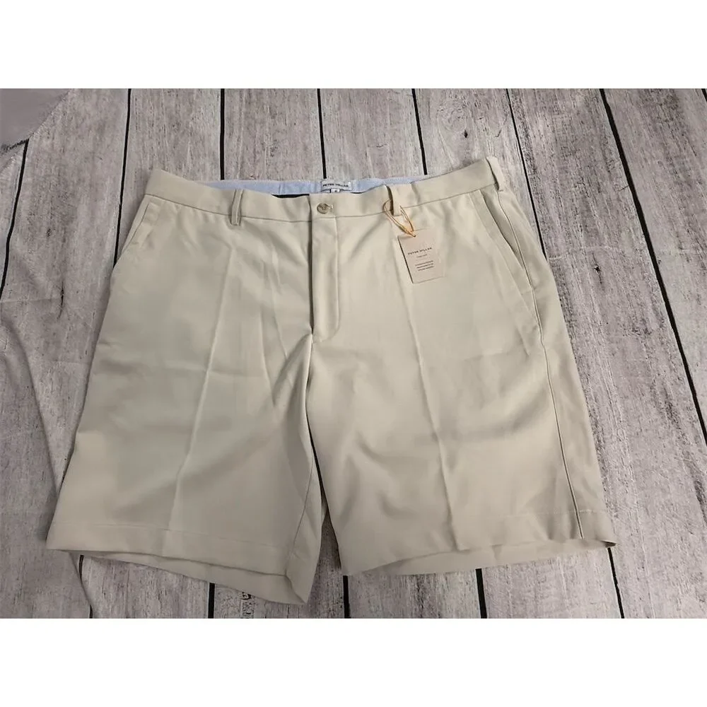 Peter Millar Men's Chino Shorts Size 40 Beige Casual Modern Fit